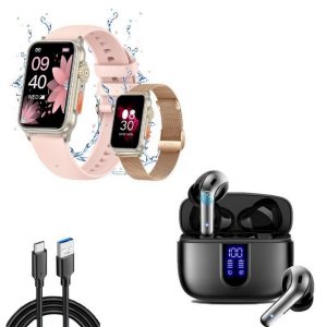 HYIEAR Smartwatches und Bluetooth-Kopfhörer für Damen und Herren Smartwatch (Android)
