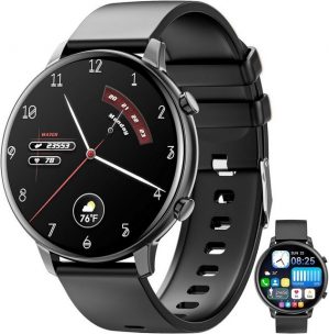 Hwagol Fur Herren Damen Smartwatch (1.39 Zoll, Android / iOS), mit Schrittzähler, Schlafüberwachung, Herrenuhr mit 140 + Sport