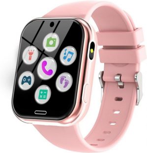 Igreeman Kinder-Uhr Telefon für Mädchen und Jungen Smartwatch (1,54 Zoll), mit Spiele Anruffunktion SOS Kamera Musik Schrittzähler Taschenlampe