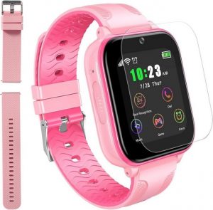 JOVELL für Jungen Mädchen Telefon touchscreen Smartwatch (1.69 Zoll), Mit 4G GPS Videoanruf Kamera Musik Player Gesichtserkennung Geofence