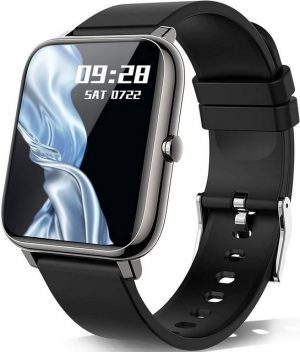 KALINCO für Damen Herren Farbdisplay mit personalisiertem Smartwatch (1,4 Zoll, Andriod iOS), mit Blutdruckmessung,Herzfrequenz,Schlafmonitor IP67 Wasserdicht