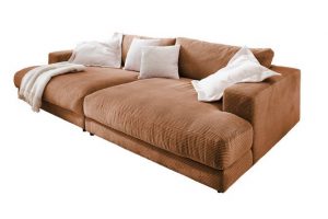 KAWOLA Big-Sofa MADELINE, Stoff od. Cord, versch. Tiefen und versch. Farben