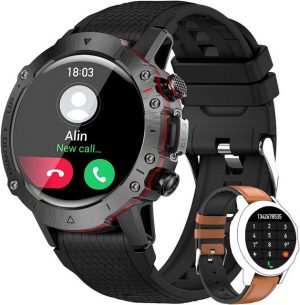 LEMFO Fur Herren mit Telefonfunktion, 114 Sportmodi Smartwatch (1,39 Zoll, Android iOS), mit Überwachung von Herzfrequenz, Blutdruck, SpO2, IP68 Wasserdicht