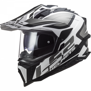 LS2 MX701 Explorer Alter Matt Black White ECE 22.06 Adventure Helmet Size L
