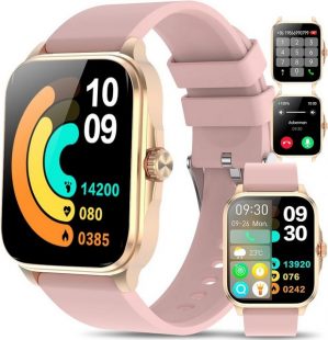 Marsyu IP67 Wasserdicht Herren's und Damen's Smartwatch (1,91 Zoll, Android/iOS), mit Automatische Überwachung Körpertemperatur/Herzfrequenz/Blutdruck