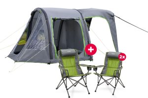 Mega-Deal Set Berger Touring Easy-L Rear aufblasbares Heckzelt VW T5/T6 + 2x Berger Tirana Faltsessel