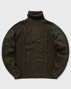 Nike Life Men's Cable Knit Turtleneck Sweater men Pullovers green in Größe:XXL