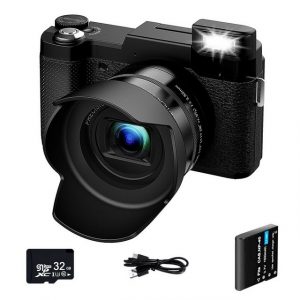 OKA Digitalkamera 4K, 48MP Fotokamera mit 3,0 Zoll Bildschirm, Kompaktkamera (5x opt. Zoom, inkl. Weitwinkelobjektiv, 32GB TF-Karte, Autofokus Kompaktkamera, 5X Optischer Zoom und 8X Digitalzoom)