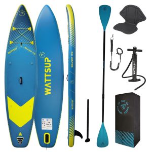 Pack Stand up paddle aufblasbar mit Kajaksitz 11'6 33" 6" - Wattsup Silver