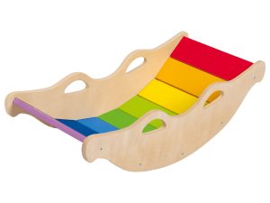 Playtive Holz Balancewippe, in Regenbogenfarben