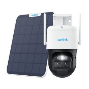 Reolink TrackMix+Solarpanel Batterie Überwachungskamera (Außenbereich, Auto-Zoom und -Tracking, 5 GHz/2,4 GHz WLAN, 2K 4MP, Weitwinkel& Tele)