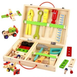Runxizhou Kuscheltier Werkzeugkoffer Kinder Spielzeug ab 3 Jahre, Holzspielzeug (1-St)