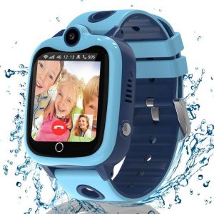 Ruopoem GPS und Telefon Videoanruf IP68 Wasserdicht Kinder's Smartwatch (Android/iOS), Spiele Schulmodus Kamera Wecker,Geschenke für Mädchen Jungen