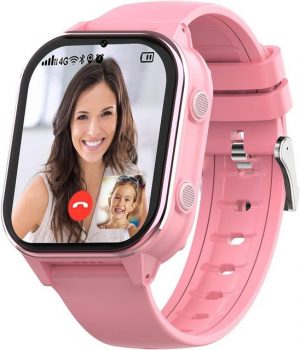 SEVGTAR Lange Standby-Zeit Uhr für Kinder 4-12 Jahren mit Videoanruf Smartwatch (1.85 Zoll, Android / iOS), mit 4G WIF/GPS Tracker/Bluetooth, Anrufe, Schulmodus, SOS-Funktion