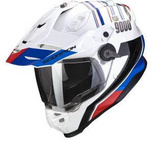 Scorpion ADF-9000 Air Desert White-Blue-Red Adventure Helmet Size M
