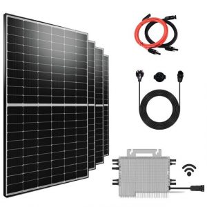 Stegpearl Solaranlage 1640W/1600W Balkonkraftwerk inkl. Bifazial Glas-Full-Black Solarmodule, Deye Wechselrichter 1600W SUN-M160G4-EU-Q0 PV Anlange