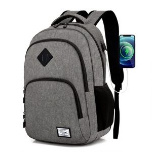 TAN.TOMI Notebook-Rucksack Laptoprucksack mit USB-Ladeanschluss Rucksack für 15.6 Zoll Laptop, Schulerucksack für Arbeit Wandern Reisen Camping Schulrucksack Herren