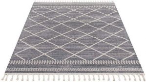 Teppich Art 2645, Carpet City, rechteckig, Höhe: 7 mm, Kurzflor, mit Kettfäden, Rauten-Optik