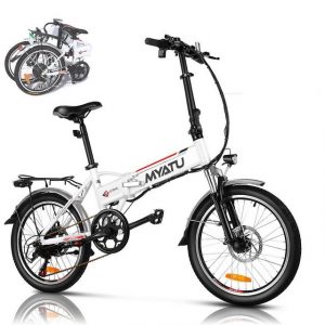 Vankel E-Bike 20 Zoll Faltbares Elektrofahrrad, Klapprad E-Bike, 7 Gang SHIMANO, Kettenschaltung, Heckmotor, 375,00 Wh Batterie, (Set)