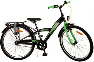 Volare Kinderfahrrad Kinderfahrrad Thombike für Jungen 24 Zoll Kinderrad in Schwarz Grün