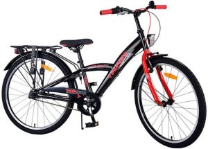Volare Kinderfahrrad Kinderfahrrad Thombike für Jungen 24 Zoll Kinderrad in Schwarz Rot