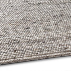 Wollteppich Gewalkter Handweb Woll-Teppich, TaCa Home, rechteckig, Höhe: 10 mm, Grau Meliert - 60 x 120 cm