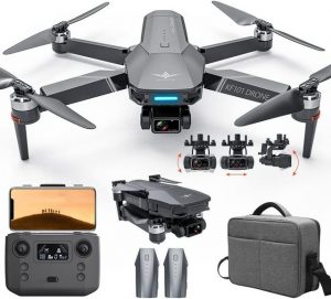 X-Verse 3 Achsen Gimbal+EIS+Repeater, 5km Kontrollabstand, FPV Quadcopter Drohne (4K, mit Bürstenlosem Motor für Erwachsene (2 Batterien)