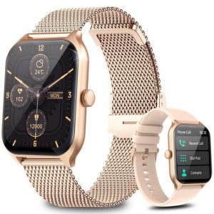 Yuede Smartwatch,Neueste 1,96-Zoll-Fitness-Smartwatch für Damen Herren Smartwatch (Bluetooth 5.2 Anruffunktion, Uhr mit Schrittzähler, Pulsuhr, Blutdruckmessung und Sauerstofffunktion( SpO2) , Zoll), IP67 Wasserdichte Sportuhr mit 100 Trainingsmodi, 7 Tage Akkulaufzeit, für Android IOS
