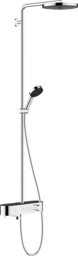 hansgrohe Duschsystem Pulsify S, 1 Strahlart(en), Komplett-Set, 26cm, mit Wannenthermostat ShowerTablet Select 400, chrom