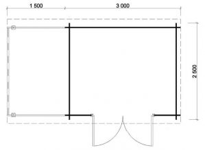 Alpholz Gartenhaus Maria mit Schleppdach, BxT: 450x275 cm, 28 mm Wandstärke - ohne Imprägnierung 450 x 250 cm