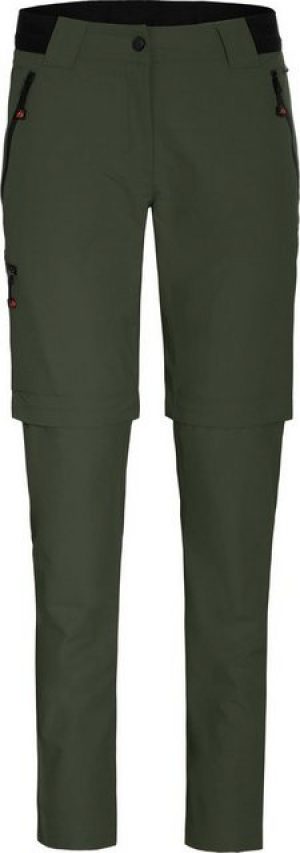 Bergson Zip-off-Hose VIDAA COMFORT Zipp Off (slim) Damen Wanderhose, leicht strapazierfähig, Kurzgrößen, dunkel grün