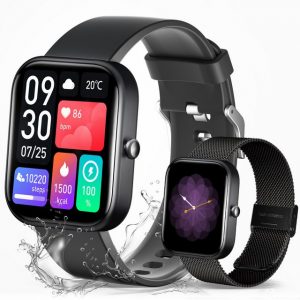 CkeyiN Smartwatch Fitness Tracker Uhr mit Anruffunktion für Damen und Herren, Smartwatch (4.96 cm/1,9 Zoll), Voll-Touch-Farbdisplay,100+ Sportmodi,Musiksteuerung,IP67 Wasserdicht