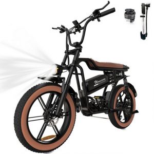 EVERCROSS TECH E-Bike EK30 20" x 4,0 fette Reifen MTB, 48V 15AH Removable Battery, 7 Gang, Heckmotor, bis 55-80km, 7 Gang Shimano, Kettenschaltung, Heckmotor