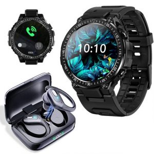 HYIEAR Smartwatch Damen Herren,neueste Fitnessuhren, Bluetooth Kopfhörer 5.3 Smartwatch, Mit Blutdruckmessung, Kalorienverbrauch, Schrittzähler, Schlafqualität, Stereo-Ohrhörer,Smart Touch Control,True Wireless,IP5 Wasserfestigkeit