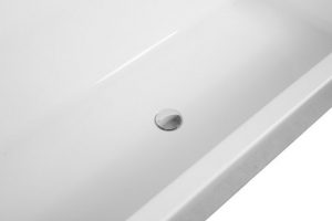 IDEASY Badewanne Freistehende Badewanne aus Acryl, weiß, hochwertiges Messingventil, verhindert Überlaufen, leicht zu reinigen, 168*75*58 cm