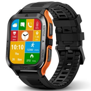 KOSPET für Herren - Robuste Militär-Smartwatch für iPhone und iOS Smartwatch (4,7 cm/1,85 Zoll), 50 Tage lange Akkulaufzeit, Bluetooth Annehmen/Telefonieren