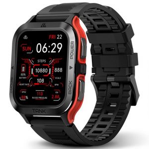 KOSPET für Herren - Robuste Militär-Smartwatch für iPhone und iOS Smartwatch (4,7 cm/1,85 Zoll), 50 Tage lange Akkulaufzeit, Bluetooth Annehmen/Telefonieren