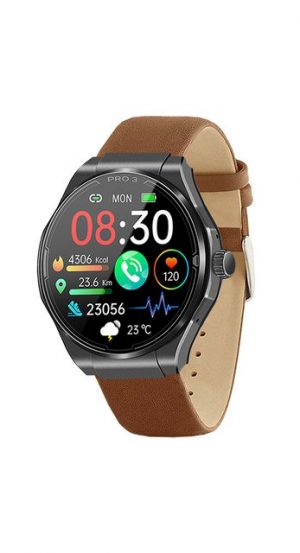 Knauermann Pro 3 (2024) rund Smartwatch, Gesundheitsuhr mit Telefoniefunktion - EKG und SOS Funktion, Gesundheitsfunktionen