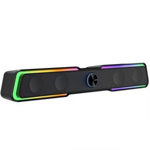 MAGICSHE Bluetooth-PC-Lautsprecherbox,Stereo Bluetooth-Lautsprecher (6 W, DHS-6002s Desktop Bluetooth Lautsprecher, Dynamic Cool RGB LED)
