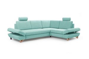 MOEBLO Ecksofa MERIDA 2, Sofa Eckcouch mit Bettfunktion Couch Plüsch Wohnlandschaft L-Form Polsterecke, mit Schlaffunktion und Bettkasten, - (BxHxT): 272x82/100x199 cm