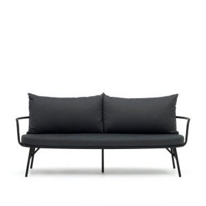 Natur24 Sofa 2-Sitzer-Sofa schwarz Bramant 176x 68x 76 cm Sitzgarnitur Couch Neu