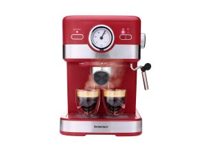 SILVERCREST® Espressomaschine Siebträger "SEM 1100 C5", 1100 W, rot
