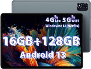 TECLAST 16GB RAM Octa Core CPU 6000mAh/5-GPS/GMS/Widevine L1/3.5mm Jack Tablet (10,1", 128 GB, Android 13, 4G LTE/5G WiFi, Vielseitiges Leistungsstarkes Multitasking-Gerät)