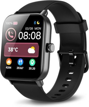 Yoever Damen's IP68 Wasserdicht Anruf Bluetooth Smartwatch (1,9 Zoll, Android/iOS), mit SpO2, Schlafmonitor, Herzfrequenz, 100 Sportmodi