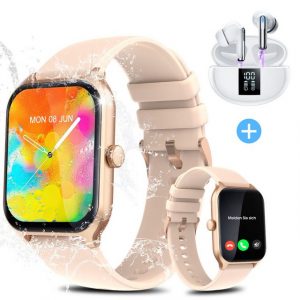 Yuede Smartwatch, Fitness Tracker uhr mit Anruffunktion für Damen und Herren Smartwatch (Quadratischer 1,96-Zoll-HD-Full-Touch-Farbdisplay Zoll), IP67 Wasserdichte Sportuhr mit mehr als 100 Sportmodi, für Android IOS