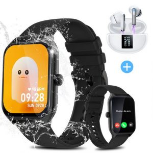 Yuede Smartwatch, Fitness Tracker uhr mit Anruffunktion für Damen und Herren Smartwatch (Quadratischer 1,96-Zoll-HD-Full-Touch-Farbdisplay Zoll), IP67 Wasserdichte Sportuhr mit mehr als 100 Sportmodi, für Android IOS