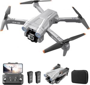 ele eleoption Faltbar RC Quadrocopter FPV Übertragung, 2 Batterien, Gestensteuerung Drohne (4K HD, mit Dual Kamera Höhenhaltung One Key Start/Landen 3D Flips fürAnfänger)