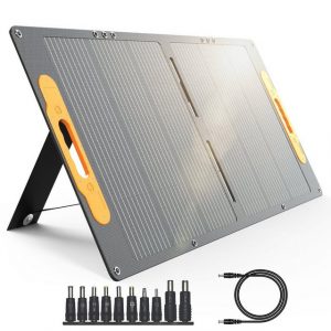 iceagle Solarpanel Faltbar 100W für Powerstation Enginstar/Powkey Powerbank Solarladegerät (SET, für iPhone der Serie 15/14/13/12, Ladegerat,Temperatursensor)