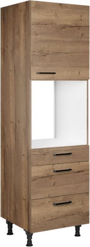 nobilia® Backofenumbauschrank "Structura", Ausrichtung wählbar, mit Schublade und zwei Auszügen und einer Tür, vormontiert, Breite/Höhe: 60/216,6 cm