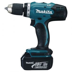 MAKITA Akku-Bohrschrauber "DDF453RFE", max. Drehzahl: 1300 U/min, inkl. Koffer + 2 Akkus + Ladegerät - blau
